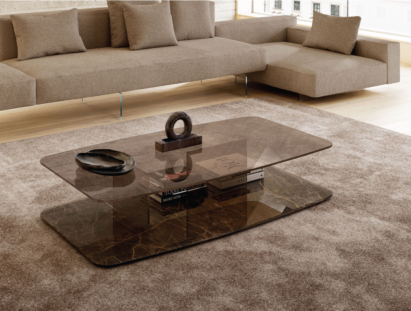 Lago Cat Living Room Coffee Table Layer Coffee Table